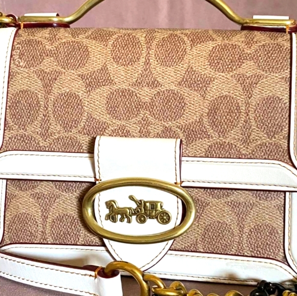 Designer COACH Riley 18 top handle - Picture 1 of 5